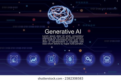 Artificial Intelligence AI Chat and New Information Technology. AI Infographic learning for robot timeline. AI Generative work for free with text chat online. Artificial intelligence Business.