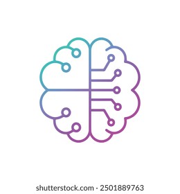 Artificial Intelligence AI Chip in Human Head. Artificial Intelligence icon with Machine learning, digital skills, generative AI, AI technology, algorithm, virtual intelligence and future