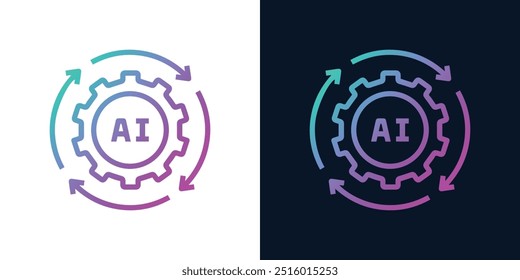 Inteligência Artificial AI Chip no cérebro humano Ilustração vetorial criativa. Big data, tecnologia, IA, transferência de dados, fluxo de dados, ai generativo, modelo de linguagem grande, fundo cerebral de ai