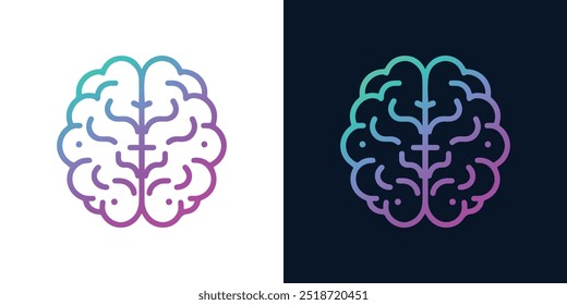 Inteligencia Artificial AI Chip en Cerebro Humano Ilustración vectorial Creativa. Big data, tecnología, IA, transferencia de datos, flujo de datos, IA generativa, modelo de lenguaje Grande, fondo de cerebro de IA