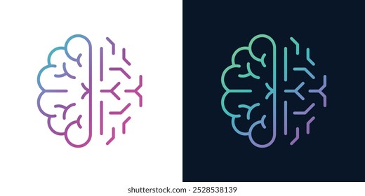 Artificial Intelligence AI Chip in Human Head. Artificial Intelligence icon with Machine learning, digital skills, generative AI, AI technology, algorithm, virtual intelligence and future