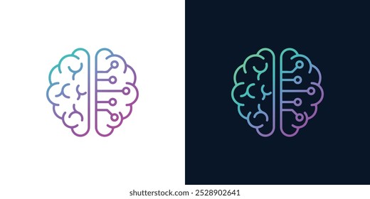 Artificial Intelligence AI Chip in Human Head. Artificial Intelligence icon with Machine learning, digital skills, generative AI, AI technology, algorithm, virtual intelligence and future