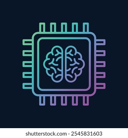 Inteligência Artificial AI Chip no cérebro humano. Ícone de inteligência artificial com aprendizagem automática, habilidades digitais, IA generativa, tecnologia de IA, algoritmo, inteligência virtual e futuro