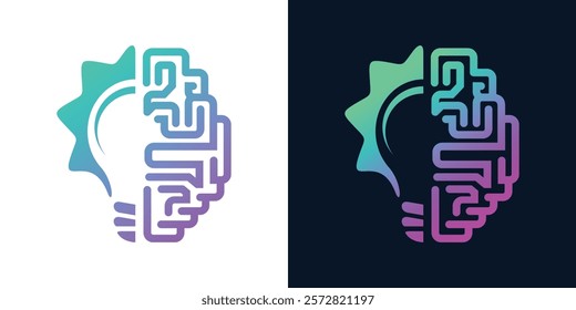 Artificial Intelligence AI Chip in Human Head. Artificial Intelligence icon with Machine learning, digital skills, generative AI, AI technology, algorithm, virtual intelligence and future