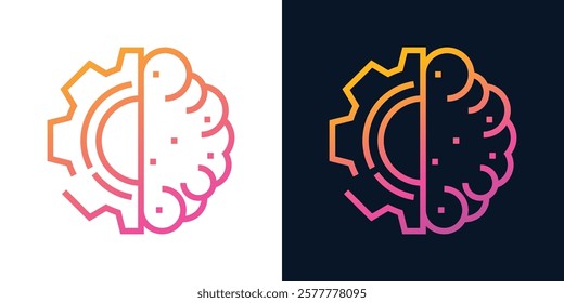 Artificial Intelligence AI Chip in Human Head. Artificial Intelligence icon with Machine learning, digital skills, generative AI, AI technology, algorithm, virtual intelligence and future