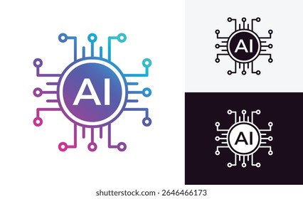 Artificial Intelligence AI Chip in Human Head. Artificial Intelligence icon with Machine learning, Digital Skills, Generative AI, AI Technology, Algorithm, Virtual Intelligence and Future Technology