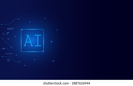 Artificial Intelligence ,AI chipset on circuit board, futuristic Technology Concept