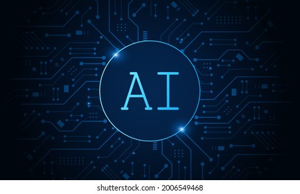 Artificial Intelligence Ai Chipset On Circuit Stock Vector (Royalty ...