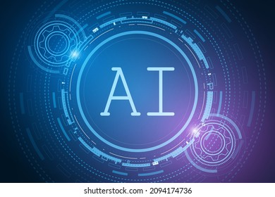 Artificial Intelligence ,AI chipset on circuit board, futuristic Technology Concept