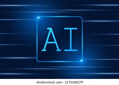 Artificial Intelligence ,AI chipset on circuit board, futuristic Technology Concept