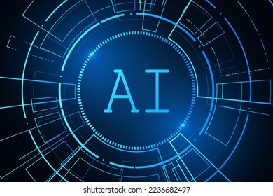 Artificial Intelligence ,AI chipset on circuit board, futuristic Technology Concept