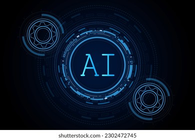Artificial Intelligence ,AI chipset on circuit board, futuristic Technology Concept
