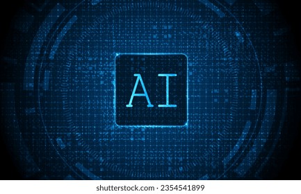 Artificial Intelligence ,AI chipset on circuit board, futuristic Technology Concept