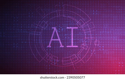 Inteligencia artificial, chipset AI en placa de circuito, concepto de tecnología futurista