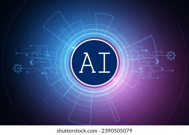 Artificial Intelligence ,AI chipset on circuit board, futuristic Technology Concept
