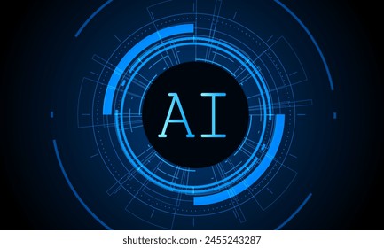 Inteligencia artificial, chipset AI en placa de circuito, concepto de Tecnología futurista	
