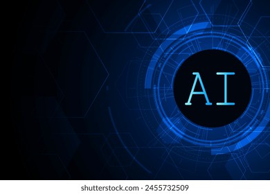 Artificial Intelligence ,AI chipset on circuit board, futuristic Technology Concept