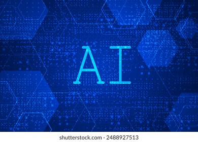 Inteligencia artificial, chipset AI en placa de circuito, concepto de Tecnología futurista	

