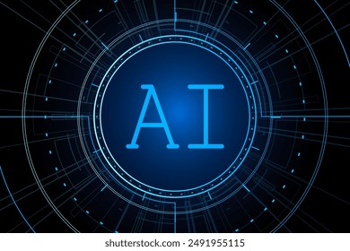 Inteligencia artificial, chipset AI en placa de circuito, concepto de Tecnología futurista	
