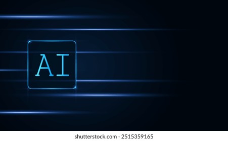 Artificial Intelligence ,AI chipset on circuit board, futuristic Technology Concept	
