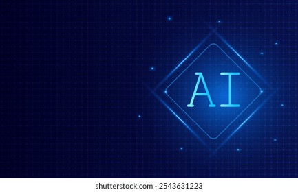 Inteligência artificial, chipset de IA na placa de circuito, conceito tecnológico futurista	
