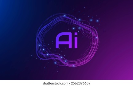 Artificial Intelligence ,AI chipset on circuit board, futuristic Technology Concept	