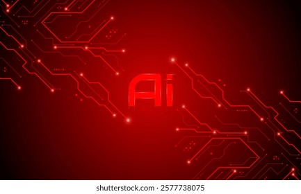 Artificial Intelligence ,AI chipset on circuit board, futuristic Technology Concept	

