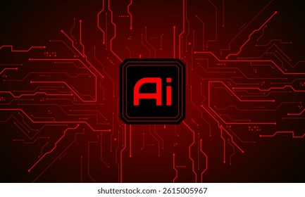 Artificial Intelligence ,AI chipset on circuit board, futuristic Technology Concept	
