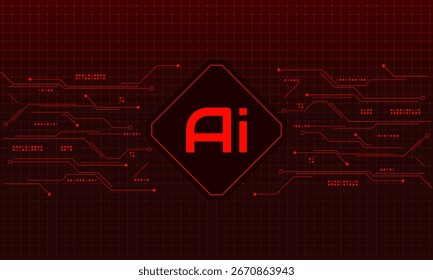 Künstliche Intelligenz, AI-Chipsatz auf Platine, futuristisches Technologiekonzept	
