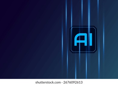 Artificial Intelligence ,AI chipset on circuit board, futuristic Technology Concept	
