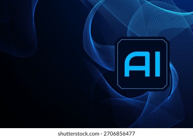Inteligencia artificial, chipset AI en placa de circuito, concepto de Tecnología futurista	
