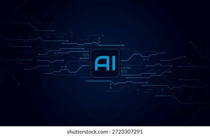 Inteligencia artificial, chipset AI en placa de circuito, concepto de Tecnología futurista	
