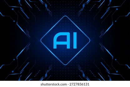 Künstliche Intelligenz, AI-Chipsatz auf Platine, futuristisches Technologiekonzept	
