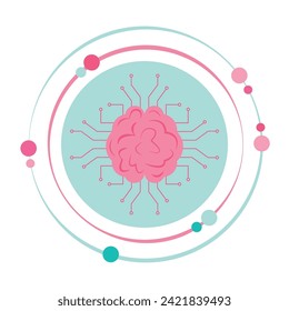 Artificial Intelligence AI Computing conceptual vector illustration graphic icon symbol