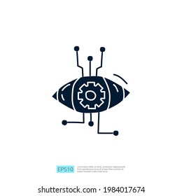 Artificial intelligence AI concept with algorithm and data filter or analysis for engineering, development, brainstorming sign. Hand drawn doodle icons vector illustration