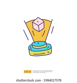 Artificial intelligence AI concept with box idea for engineering, development, brainstorming sign. Hand drawn doodle icons vector illustration