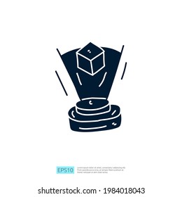 Concepto de inteligencia artificial de IA con idea de caja para ingeniería, desarrollo, señal de lluvia de ideas. Iconos de doodle dibujados a mano ilustración vectorial