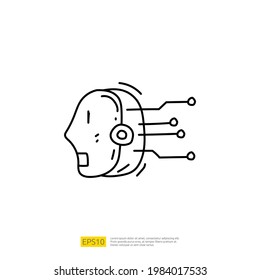 Artificial intelligence AI concept with circuit board data and artificial brains chip for engineering, development, brainstorming sign. Hand drawn doodle icons vector illustration