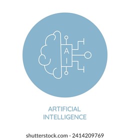 Artificial intelligence (AI) concept. Artificial intelligence (AI) icon. Vector illustration.