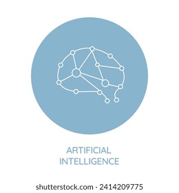 Artificial intelligence (AI) concept. Artificial intelligence (AI) icon. Vector illustration.