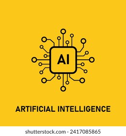 Artificial intelligence. AI.The concept of artificial intelligence. Neural network. Vector illustration.