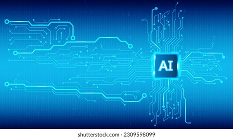 Artificial intelligence ai cuicrit data network connection with binary number code background.Vector illustration
