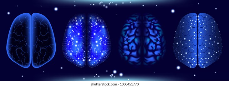 Inteligencia artificial, mente cibernética y aprendizaje automático. Análisis de Datos Grandes, Estudio Cerebro Humano. Tecnología Cibernética, Innovación Científica. Concepto de conexión neural. Mente Virtual, Intelecto Artificial.