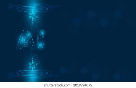 Artificial Intelligence (AI) digiatl background.Futuristic hi-technology.