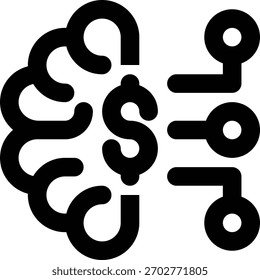 Inteligencia Artificial, IA, Icono de Contorno de Negocio Digital