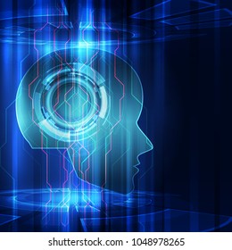 Artificial intelligence. AI digital technology in future. Virtual concept. vector illustration background.
