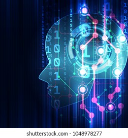 Artificial intelligence. AI digital technology in future. Virtual concept. vector illustration background.