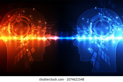 Artificial intelligence. AI digital technology in future. Virtual concept. vector illustration background.