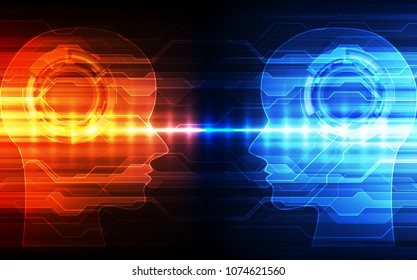 Artificial intelligence. AI digital technology in future. Virtual concept. vector illustration background.