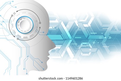 Artificial intelligence. AI digital technology in future. Virtual concept. vector illustration background.